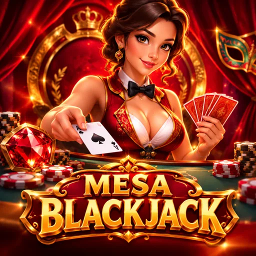 Mesa de blackjack ao vivo com cartas distribuídas